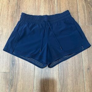 Athleta Women’s Athletic Shorts Navy Pockets Drawstring Size 2